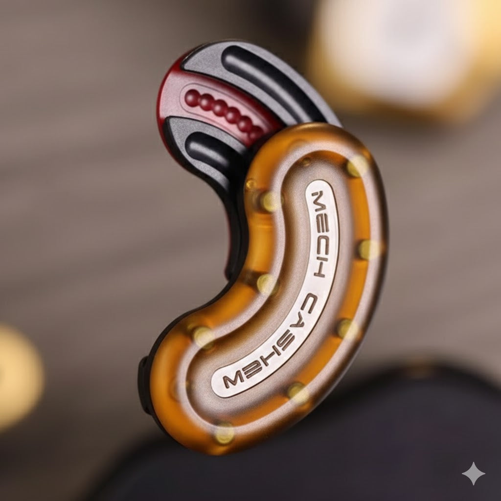 Mechanical cashew nut - card pushing